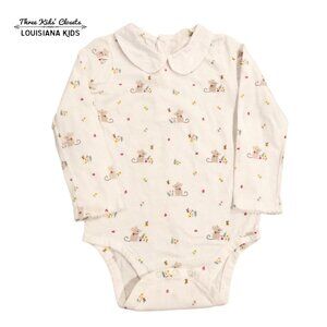 John Lewis 12-18m Mouse Bee Floral Collared Bodysuit
